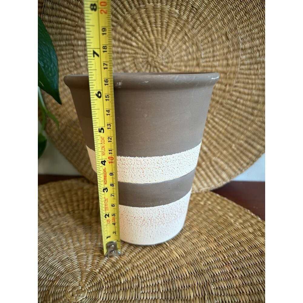 Bloom ceramics black, and white striped garden pot - Picture 3 of 11